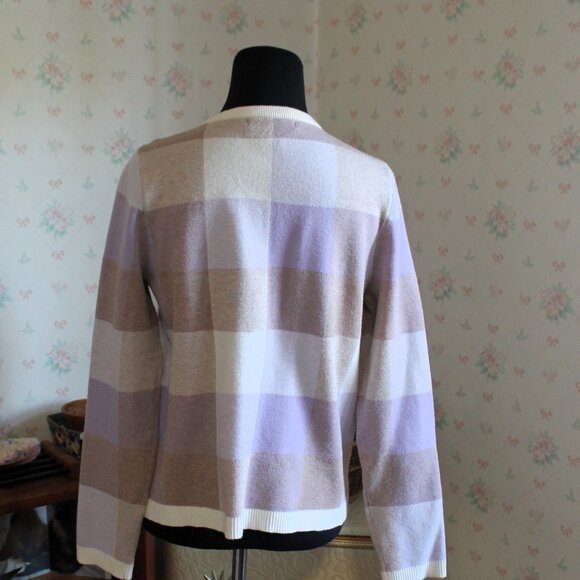 Tahari Checkered Sweater, Medium - Picture 6 of 11